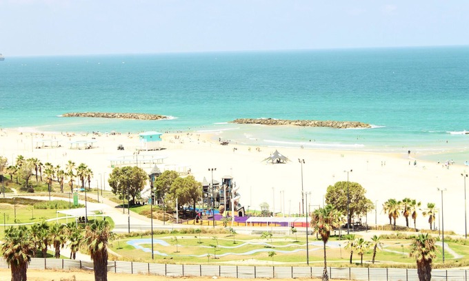 Ashkelon Apartment | 1st Line Beach View; Food & Pool Option. Massage Chair. Steps From Marina Mall