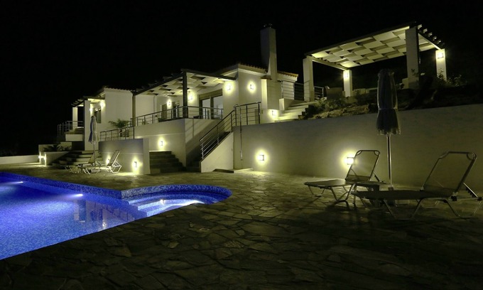 Apokoronas Villa | 2 Bed Villa Set in Olive Grove With Private Heated Pool and Sea Views