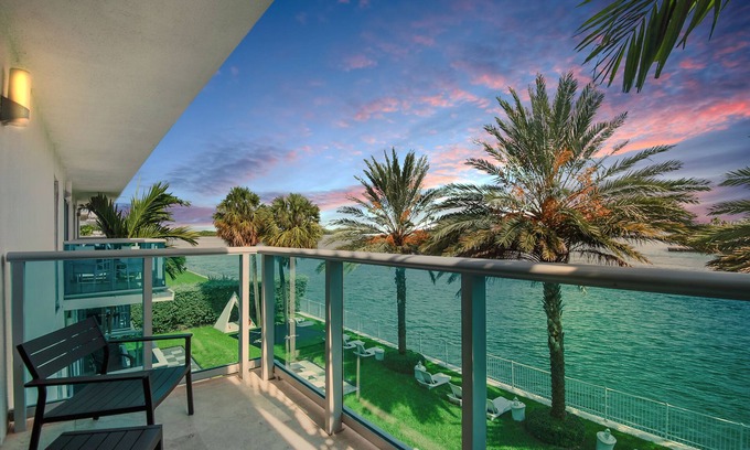Bal Harbour Apartment | 2 Bedroom-2 Bathroom with Canal Front Balcony Steps Away from Bal Harbour Beach
