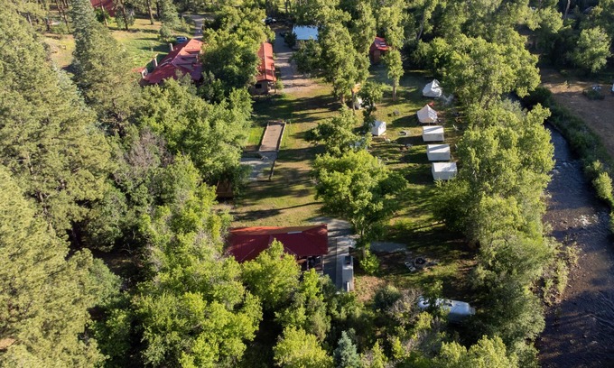Canoncito RV Rental | 2 Person glamping tent with one Queen Bed