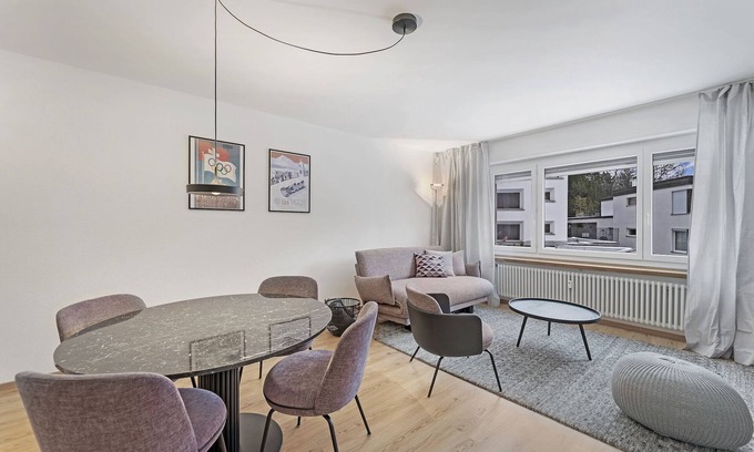 St. Moritz Apartment | 2-room apartment on the mezzanine floor for 4 persons.