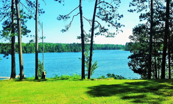 Grand Rapids Cabin | 2015 Built Lakeshore Cabin with 220 of shoreline, sandy beach on 8 private acres