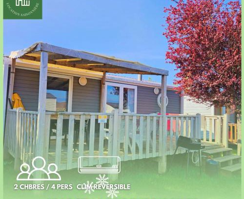 Houlgate Resort | 262- Joli Mobilhome 4 Pers 2 chambres Clim Camping 5 étoiles