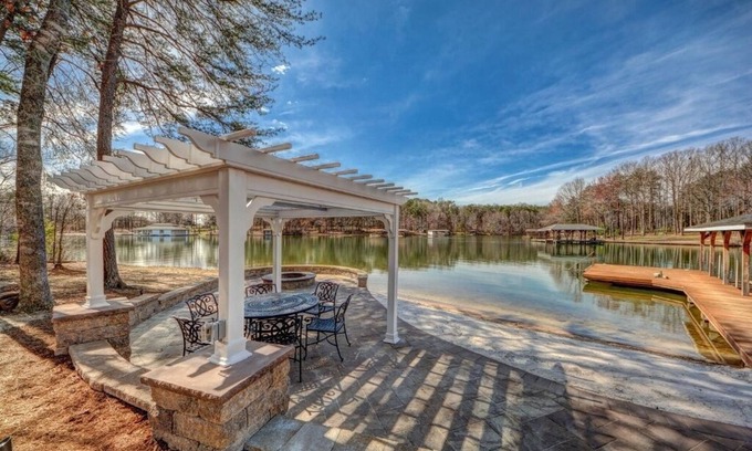 Bumpass House | 300 feet Private Level Waterfront, Beach, Deep Water Dock, Waterside Firepit
