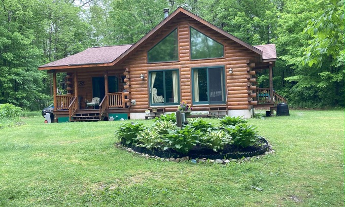 Pittsfield Cabin | A Beautiful Log Cabin In The Woods, On Pontoosuc Lake, Yet Near Everything