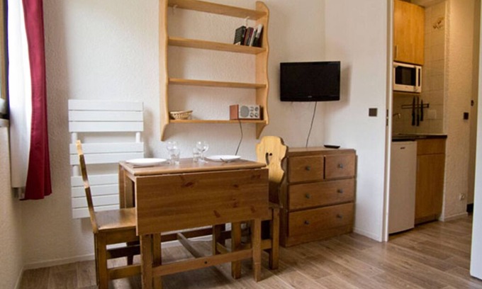 Val Claret Apartment | A cosy 14 m2 ski apartment for two people. Ski-in ski-out