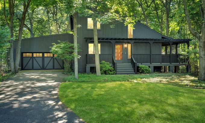 Michigan City House | A Cozy Cabin In The Woods & 1/2 A Mile From The Beach, with Firepit