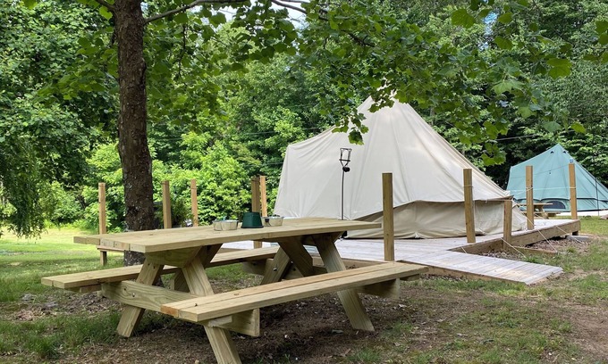 Boomer RV Rental | A place for peace… relaxing yurts, pet friendly on a holistic farm in Western NC