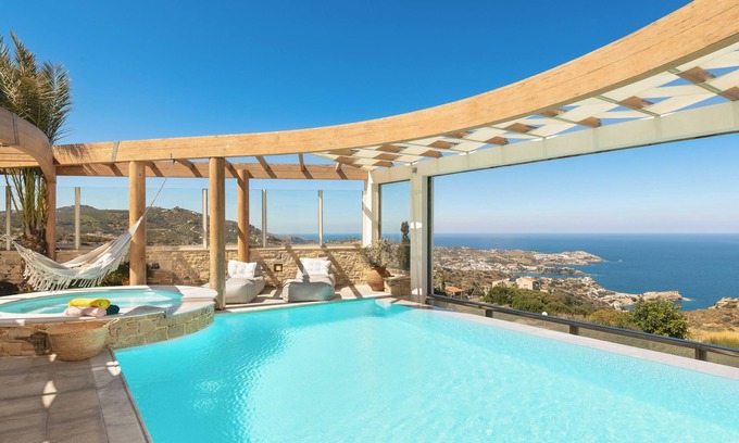Agia Pelagia Villa | Absolute Privacy in this modern villa, with amazing seaview, private pool & BBQ
