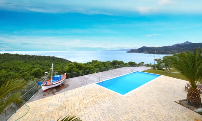 Kontos House | Aegina Aphaia Villa I w private pool, near the sea & Agia Marina seaside village