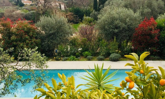 Le Rouret House | Air-conditioned artist's house 160 m2 quiet swimming pool olive trees between sea and hills