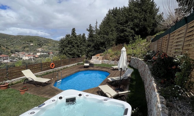 Loulos Villa | Ampelos Cretan Villa Private Pool & Heated Ozone Jacuzzi