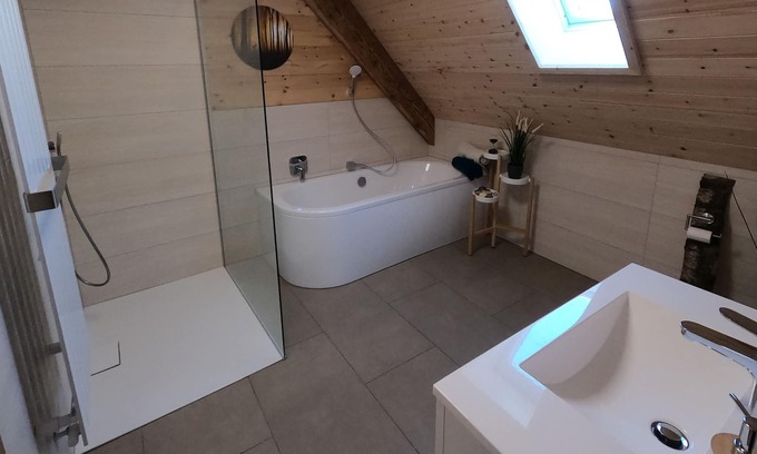 Guetenbach Apartment | Apartment, about 100 square meters with 2 bedrooms and living room/bedroom and terrace for a maximum of 6 people