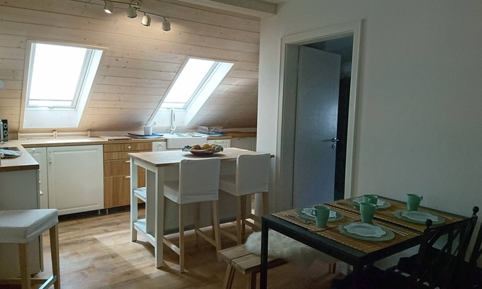 Murnau am Staffelsee Apartment | Apartment with balcony and view of mountains.