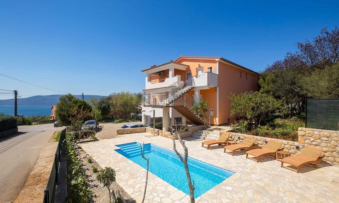 Krk Apartment | Apartment JENNY 1 with pool and sea view