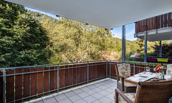 Bad Herrenalb Apartment | Apartment 'Rosa 2' with Balcony and Wi-Fi