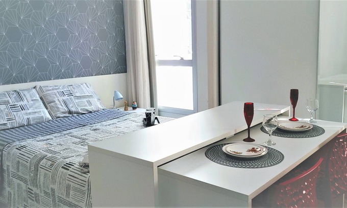 Aguas Claras House | Apt 1 bedroom in a hotel for up to 3 people -5 minutes from the subway Aguas Claras Brasília-DF