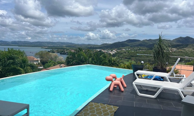 Trois-Ilets Villa | Architect-designed villa with infinity pool, sea and golf views
