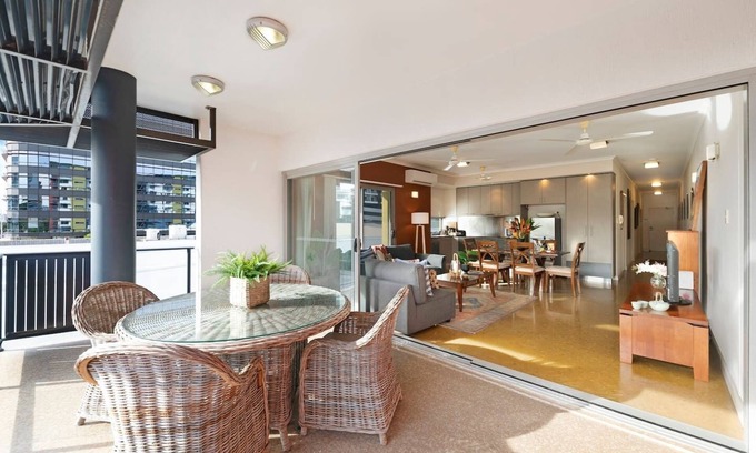 Darwin City Centre Apartment | Artistic City Escape with Balcony and Parking