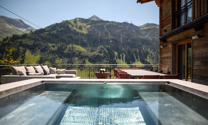 Lech am Arlberg Villa | Astounding Austria Chalet | 4 Bedrooms | Chalet Adora | Beautiful Mountain Views & Outdoor Hot Tub | Bludenz District