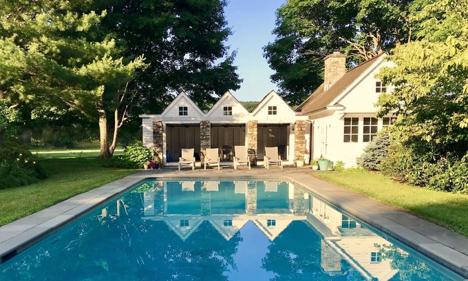 Redding Ridge Cottage | Award Winning Private Pool House on Spectacular Historic and Rare 24-Acre Estate