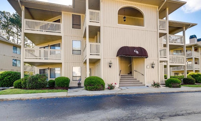 Little River Apartment | Balcony, Pool and Hot Tub Little River Condo!