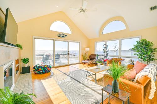 Patchogue House | Bayfront Home in Patchogue with Deck and Fishing Dock