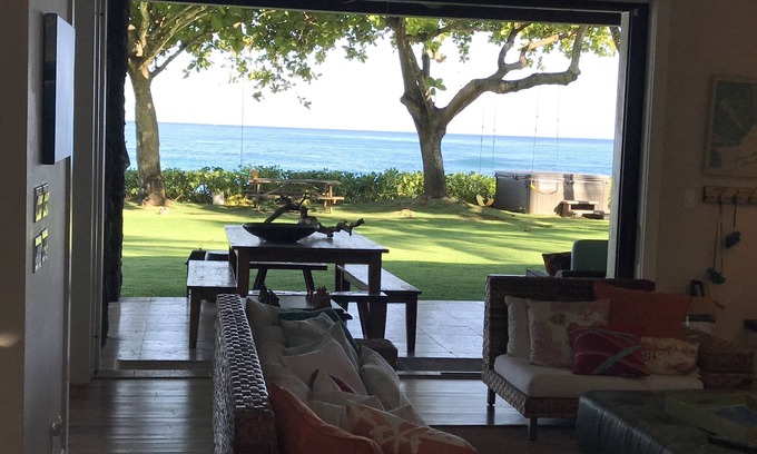 Haleiwa House | Beachfront Luxury Home With Spacious Yard North Shore of Oahu
