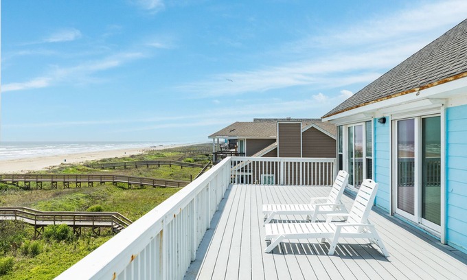 Miramar House | Beachfront w/Gulf Views from Every Bedroom, Large Kitchen/Dining, Fenced Yard