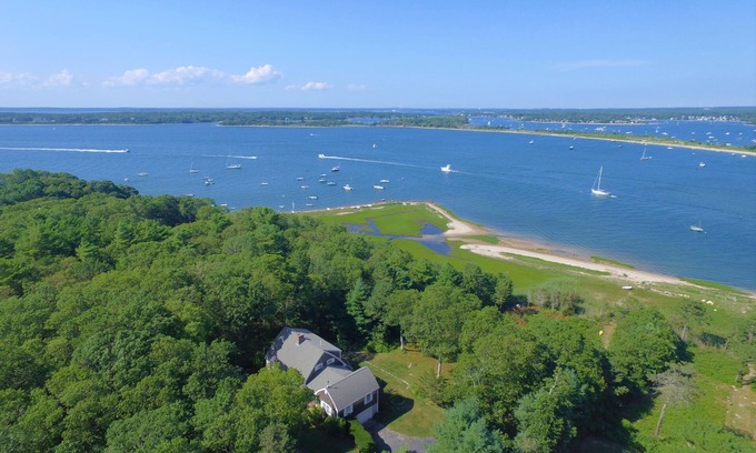 Cataumet House | Beautiful beach front home on exclusive Scraggy Neck for rent