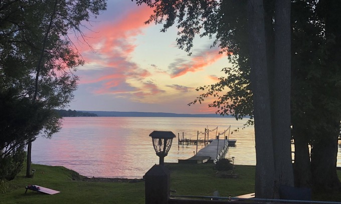 Celoron House | Beautiful Chautauqua lake house in Burtis Bay with private dock, deck and yard