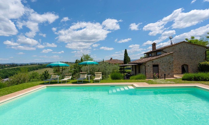 San Gimignano Villa | Beautiful private villa for 6 guests with WIFI, private pool, TV and panoramic view
