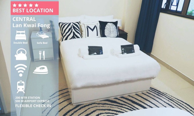 Central Apartment | Beautiful studio+Balcony @ Central/Lan Kwai Fong