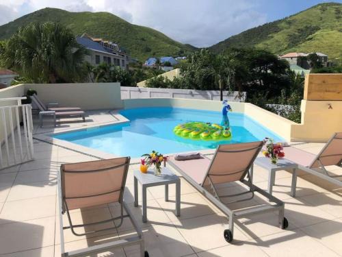Cul de Sac House | Beautiful suite S18, pool, sea view, next to paradise Pinel Island