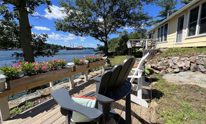 Wellesley Island Cottage | Beautiful waterfront cottage where you feel like you can touch the ships.