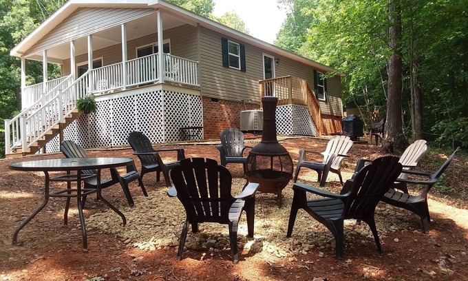 Pittsville Cabin | Beautiful waterfront lodge with private dock and breath taking view of Smith Mt.
