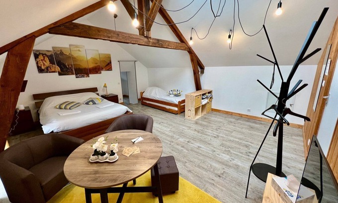 Lussac-les-Chateaux Apartment | Bedroom for up to 4 people