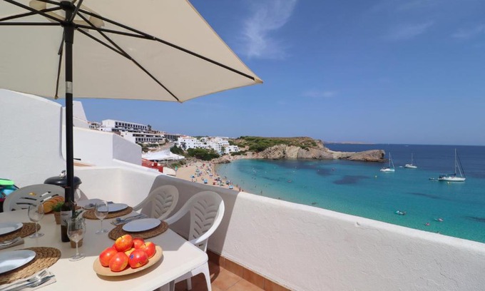 Arenal d'en Castell Apartment | Belvedere, Family-friendly, Nice, First-line Apartment with Stunning Beach and Sea views,AC