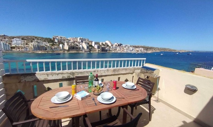St. Paul's Bay Apartment | BH Penthouse direct on Seafront 2 Bedroom in St Paul`s Bay . Easy parking/Buses.