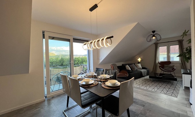 Loerrach Apartment | BlackNCozy - Design apartment with box-spring bed and balcony
