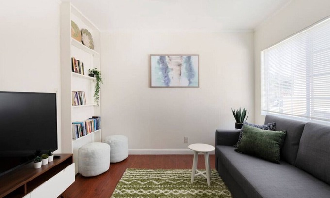 Montebello House | Bohemian Inspired Home: with a Roomy Queen Bed, High-Speed Internet, Your Own Patio, and On-Site Laundry.