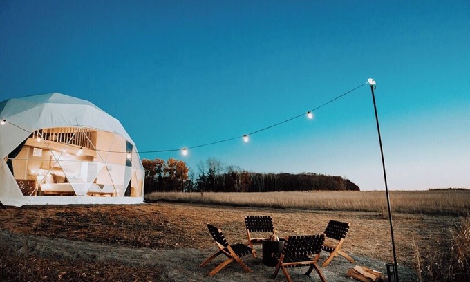 Pine City Cabin | Boutique Dome on 56 Acres, Dog Friendly, Peaceful, 1 Hr from MPLS, MN