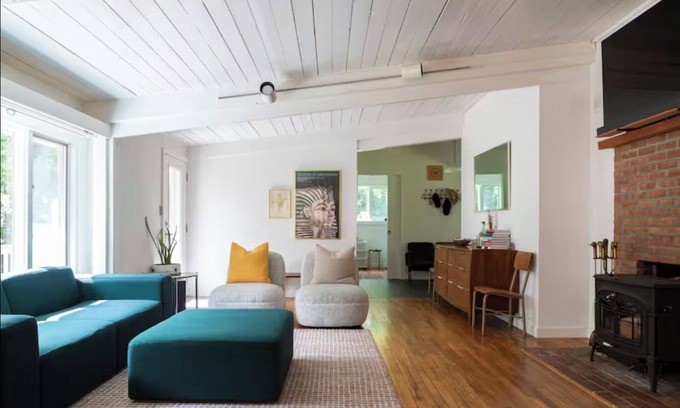 Cornwall Bridge House | Bright and Spacious Secluded Forest Home with Sprawling Yard and Private Brook