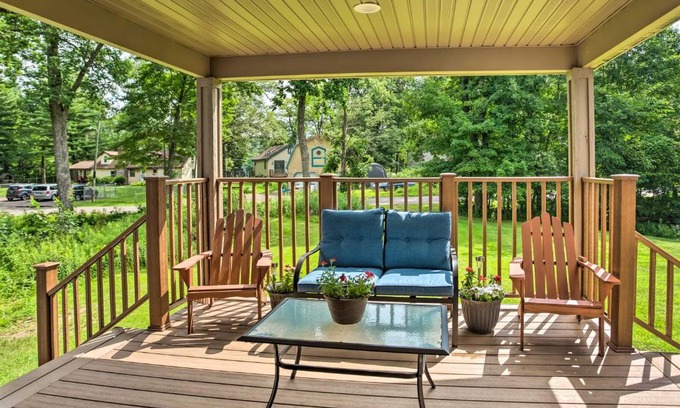 Balsam Lake House | Cabin with Dock and Porch Across from Balsam Lake