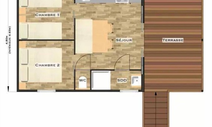 Le Fouilloux Ski Chalet | Campsite LA MOTTE * - Chalet du Vigneron - 2 bedrooms 4 persons