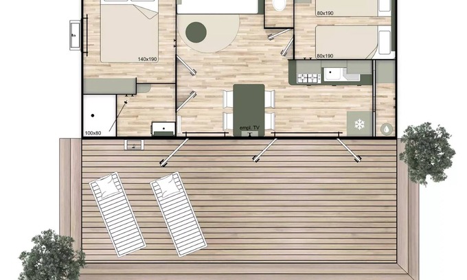 Le Boulou House | Campsite Mas Llinas * - Mobile home LE NEST 29 4 people