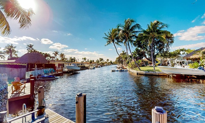 Coral Ridge Isles House | Canal-front home with private pool, dock, water views, amazing sunsets & fishing