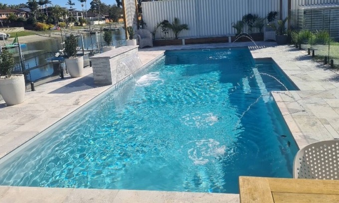 Port Macquarie House | Canal Waterfront Retreat Hosts 10 Pool & Spa