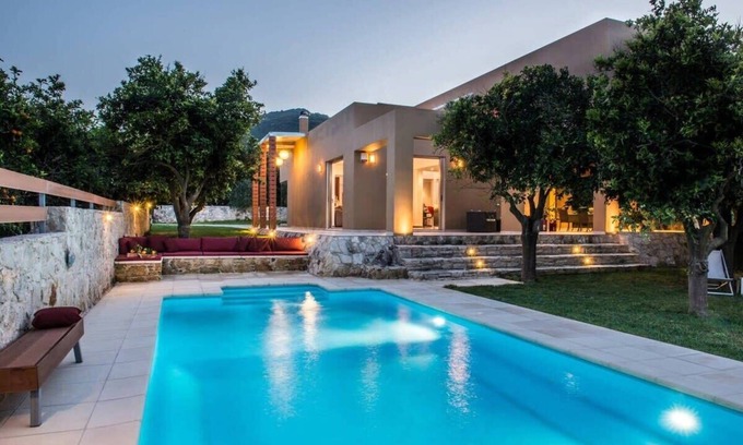 Agia Villa | Casa Di Verde - Private pool with Jacuzzi & Gym