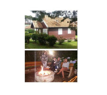 Abernessia House | Chale de Madeira - Lareira e Fogueira-lindo gramado com mesa para café da manhã, churrasqueira e fogueira